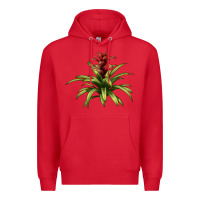 Red Bromeliads Premium Hoodie - LillyAllenDesigns