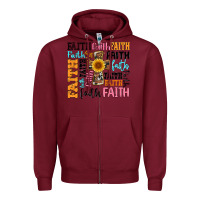 Burgundy faith cross Zipper Hoodie - Artiststas