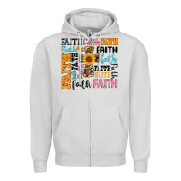Dove Grey faith cross Zipper Hoodie - Artiststas