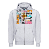 Heather Grey faith cross Zipper Hoodie - Artiststas