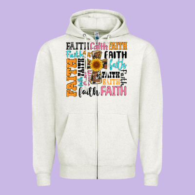 Faith Cross Zipper Hoodie Designed By Artiststas