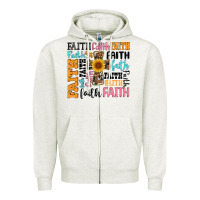 Oatmeal Heather faith cross Zipper Hoodie - Artiststas