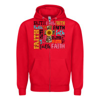 Red faith cross Zipper Hoodie - Artiststas