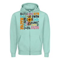 Seafoam faith cross Zipper Hoodie - Artiststas