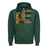 Sports Green faith cross Zipper Hoodie - Artiststas