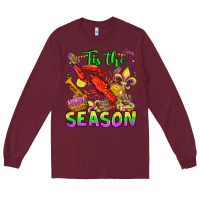 Burgundy tis the season mardi gras olivia Long Sleeve Tee - OliviaCreatesArt