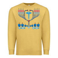 Antique Gold jewish hanukkah chanukah doctor medical menorah  gifts Premium Sweatshirt - trangStudio