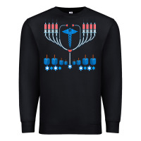 Black jewish hanukkah chanukah doctor medical menorah  gifts Premium Sweatshirt - trangStudio