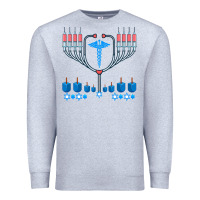 Heather Grey jewish hanukkah chanukah doctor medical menorah  gifts Premium Sweatshirt - trangStudio