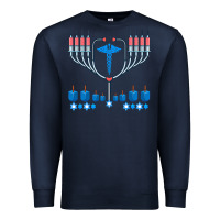 Navy jewish hanukkah chanukah doctor medical menorah  gifts Premium Sweatshirt - trangStudio