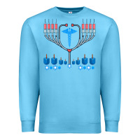 Ocean Blue jewish hanukkah chanukah doctor medical menorah  gifts Premium Sweatshirt - trangStudio