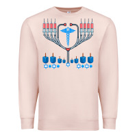 Pale Pink jewish hanukkah chanukah doctor medical menorah  gifts Premium Sweatshirt - trangStudio