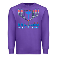 Purple jewish hanukkah chanukah doctor medical menorah  gifts Premium Sweatshirt - trangStudio