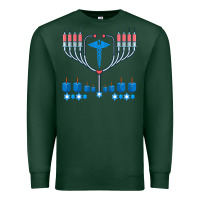 Sports Green jewish hanukkah chanukah doctor medical menorah  gifts Premium Sweatshirt - trangStudio