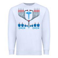White jewish hanukkah chanukah doctor medical menorah  gifts Premium Sweatshirt - trangStudio