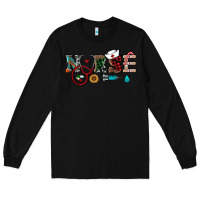 Black christmas nurse Long Sleeve Tee - RanaPortraitStore