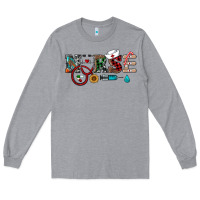 Heather Grey christmas nurse Long Sleeve Tee - RanaPortraitStore