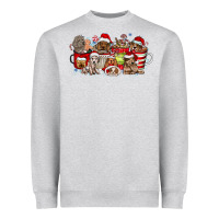 Heather Grey Christmas Dog Coffee Heavyweight Sweatshirt - CowhideDigitalArt