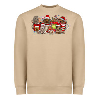 Mushroom Christmas Dog Coffee Heavyweight Sweatshirt - CowhideDigitalArt