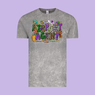 Airport Agent Mardi Gras Vintage Tee Designed By Cowgirlartshop