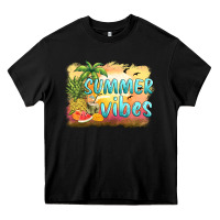 Black summer vibes sunset and fruits Heavy Core Tee - BarkalooDesign