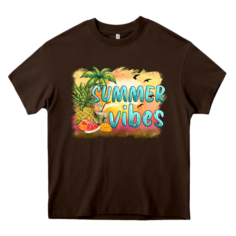 Summer Vibes Sunset And Fruits Heavy Core Tee by BarkalooDesign | Teevron