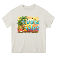 Cream summer vibes sunset and fruits Heavy Core Tee - BarkalooDesign