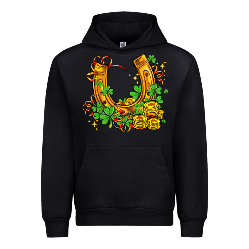 Horseshoe With Shamrocks And Coin Urban Hoodie by AdoDesignShop | Teevron