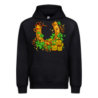 Black horseshoe with shamrocks and coin Urban Hoodie - AdoDesignShop