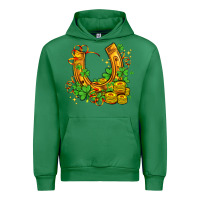 Emerald horseshoe with shamrocks and coin Urban Hoodie - AdoDesignShop