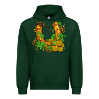Forest Green horseshoe with shamrocks and coin Urban Hoodie - AdoDesignShop