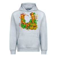 Heather Grey horseshoe with shamrocks and coin Urban Hoodie - AdoDesignShop