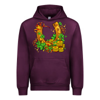 Mauve Wine horseshoe with shamrocks and coin Urban Hoodie - AdoDesignShop