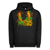 Pigment Black horseshoe with shamrocks and coin Urban Hoodie - AdoDesignShop