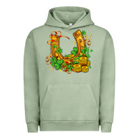 Pigment Oil Green horseshoe with shamrocks and coin Urban Hoodie - AdoDesignShop