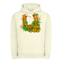 Pigment Pistachio horseshoe with shamrocks and coin Urban Hoodie - AdoDesignShop