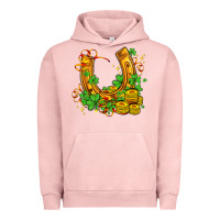Pigment Salmon horseshoe with shamrocks and coin Urban Hoodie - AdoDesignShop