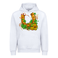 White horseshoe with shamrocks and coin Urban Hoodie - AdoDesignShop