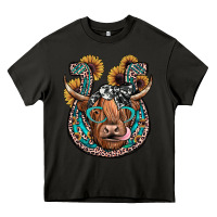 Asphalt highland cow horseshoe Heavy Core Tee - JahusDesignShop