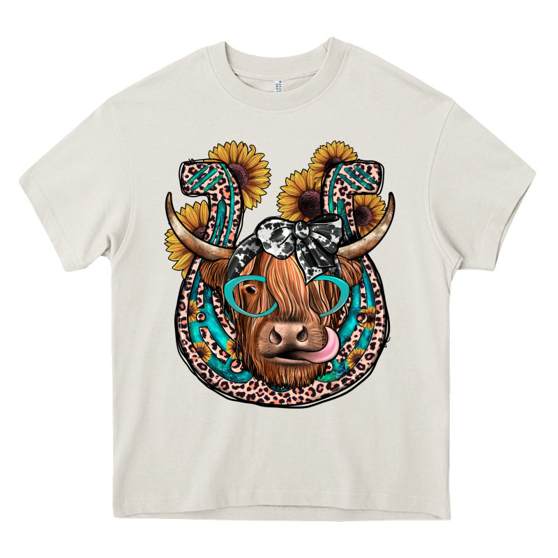 Highland Cow Horseshoe Heavy Core Tee by JahusDesignShop | Teevron