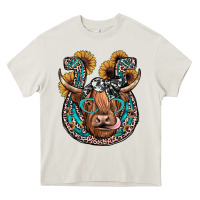 Cream highland cow horseshoe Heavy Core Tee - JahusDesignShop