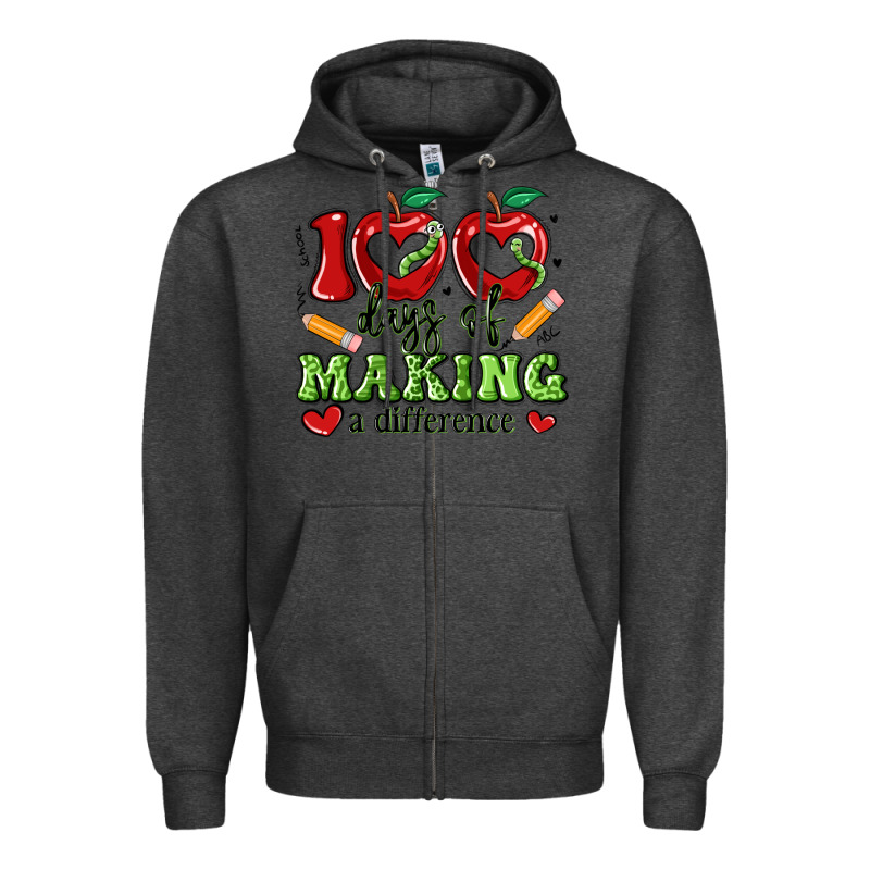 100 Days Of Making A Difference Zipper Hoodie by Artiststas | Teevron