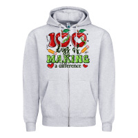 Heather Grey 100 days of making a difference Zipper Hoodie - Artiststas