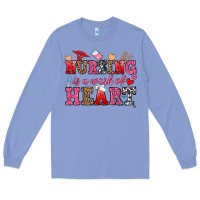 Colony Blue nursing is a work of heart Long Sleeve Tee - OliviaCreatesArt