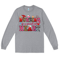 Heather Grey nursing is a work of heart Long Sleeve Tee - OliviaCreatesArt