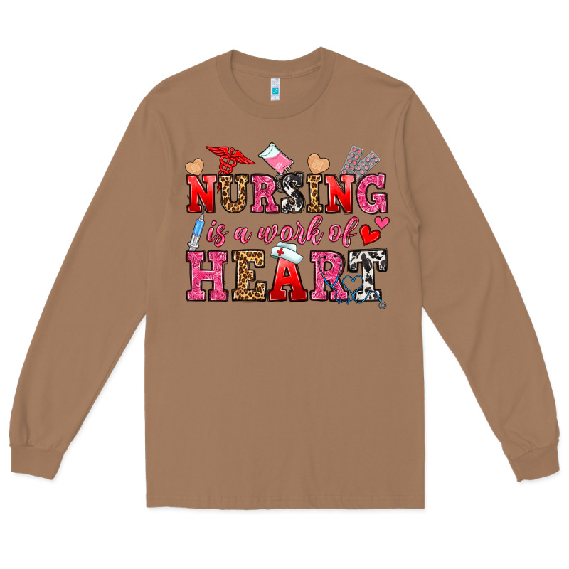 Nursing Is A Work Of Heart Long Sleeve Tee by OliviaCreatesArt | Teevron