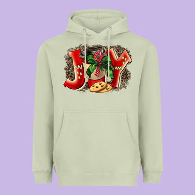 Christmas Joy Coffee Heavyweight Hoodie Designed By Barkaloodesign