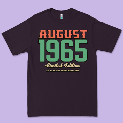 August 1965 Limited Edition 55 Years Of Being Awesome Premium Tee Designed By Bettercallsaul