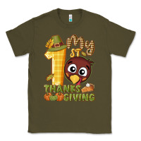 Army Green My 1st Thanksgiving with turkey Classic Tee - NancyCooperArtShop
