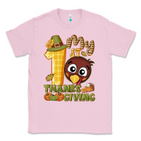 Bubblegum Pink My 1st Thanksgiving with turkey Classic Tee - NancyCooperArtShop